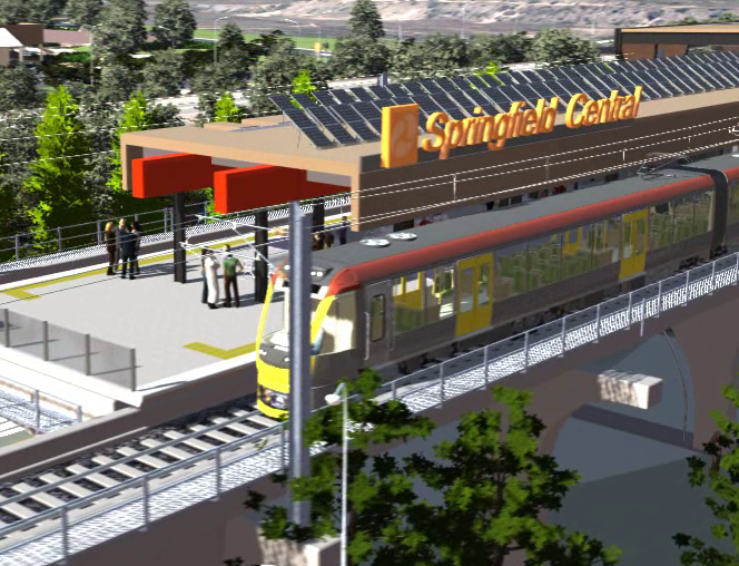 Artist's impression of the future Springfield Central station